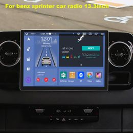 Radio estéreo con dvd para coche de 13,3 pulgadas y 2din para Mercedes Benz Sprinter 2013-2018, Radio Android, navegación GPS, reproductor Multimedia para coche, Carplay