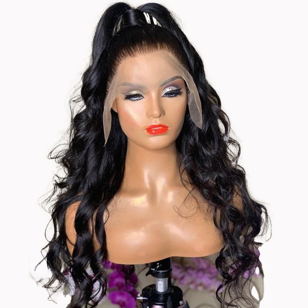 13*4 Peluca coreana Alta temperatura de seda Fibra sintética de seda Camiseta de cola de caballo rizada Cabello resistente al calor adecuado para mujeres negras 231204 976