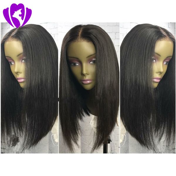 Perruque Lace Front Wig synthétique brésilienne noire, cheveux courts et lisses, 13*4, perruque Bob pour femmes noires, nœuds décolorés