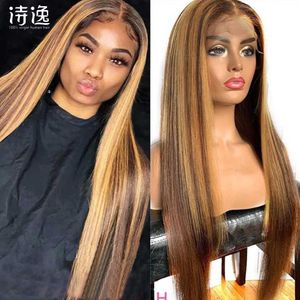 13*4 couleur piano p4/27 bandeau de perruque de cheveux humains HighlightLaceFrontHumanHairWigs 230323