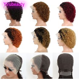 13*4 Stitching Pixie Curly Cut Kort Kort Modellering Haarhaarpruiken 30# 1B/27 1B/350 OMBRE -kleur