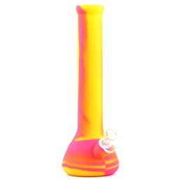 13.6 '' Big Beaker Silicone Water shisha bong Pipes Glass Dab Rig Oil Rigs tazón de vidrio Irrompible Hookah