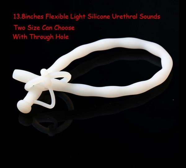 Dispositivos de castidad 13.8 '' Sonidos uretrales de silicona Enchufe del pene Camilla uretral Catéter Dilatador A231