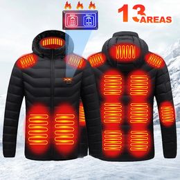 Chaqueta con calefacción de 13 áreas Chaqueta con autocalentamiento eléctrico USB Invierno Hombres Mujeres Esquí Camping Senderismo Abrigos de pesca Ropa con calefacción 231228