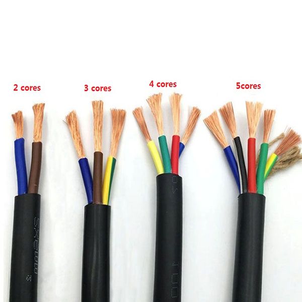 13 AWG 2,5 mm2 RVV 2/3/4/5/6/7/8/10/12/14/16/18 CORES PINS COPIER COPPER CONDERTOR ELECTRIC RVV Cable Black