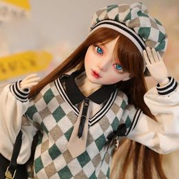 13 BJD poupée 60 cm mode preppy fille poupées maquillage de créateur y compris cheveux yeux vêtements 31 joint mobile cadeau d'anniversaire jouet 240312