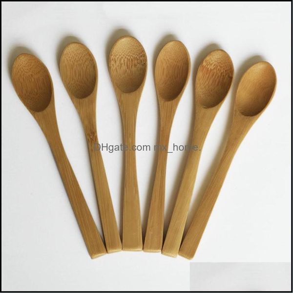 13 cm cuillère en bois confiture café bébé miel bambou mini cuisine remuer assaisonnement outil livraison directe 2021 cuillères couverts cuisine salle à manger bar ho