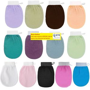 13 kleur badborstels hammam schrobbende handschoen dubbelzijdige exfoliërende handschoenen marokko handdoek scrub exfoliator mitt magie peeling tan verwijderen