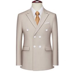13 kleuren heren double-breasted jasje modieus effen kleur heren bruiloft baljurk heren business casual slim fit jasje 6XL 240327
