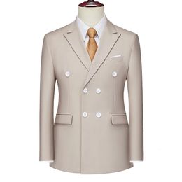 13 couleurs hommes double boutonnage veste à la mode couleur unie hommes robe de bal de mariage hommes d'affaires décontracté slim fit veste de costume 6XL 240327