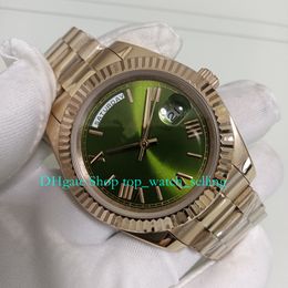 13 kleur met doos mechanische horloges voor mannen datum 40 mm rosé goud olijfgroene dial bracelet Asia 2813 beweging automatische polshorloges herenhorloge