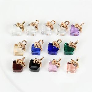 13 couleurs charme bricolage perles faites à la main cristal cube pendentif perle ajustement charmes boucle d'oreille bracelet et collier pour femmes bijoux livraison directe Dh1A3