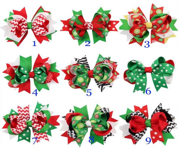 13 Colores Children Girls Hair Bows Bows Clips Baby Hairwear Barrettes Barretes de Navidad Clips para niñas Regalos de fiesta de año nuevo 8101677