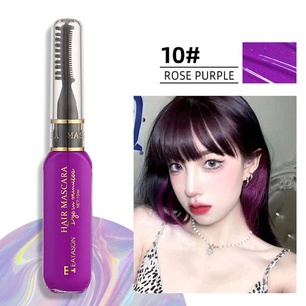 13 couleurs colorant coiffable jetable cheveux temporaires mascara coloré mascara bleu gris violet refoulement teinture de cheveux coiffure de cire