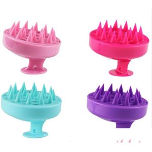 13 couleurs mode shampooing cuir chevelu Mas brosse accessoires confortable Sile cheveux lavage peigne corps bain Spa minceur brosses Personnel Drop Delive