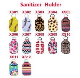 13 kleuren Neopreen Hand Sanitizer fleshouder Keychain -tassen 30 ml 1036cm Key Rings Hand Soap Bottle Holder1623446