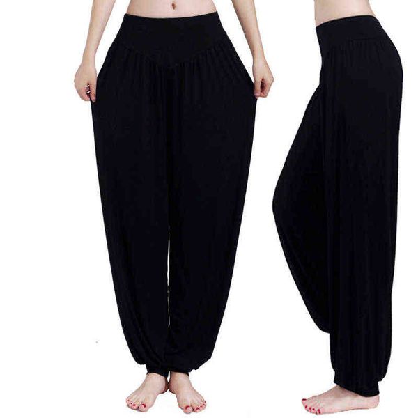 13 couleurs pantalons de yoga à jambes larges grande taille femmes pantalons amples pantalons longs pour yoga danse S M L XL XXL XXXL doux modal maison pantalon H1221