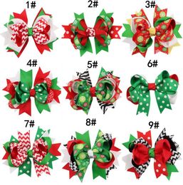 13 Design Girls Christmas Hairband Barrets Princess Ealered Bow dot imprimez les pinces à cheveux Santa Claus Accessoires 4488531