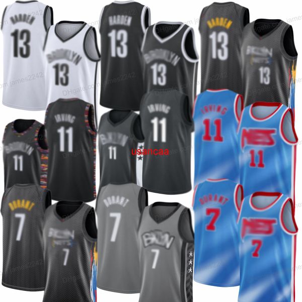 13 Harden Kyrie 11 Hommes Nett 2021 Kevin New 7 Durant Maillot de basket-ball Brookllyn cousu