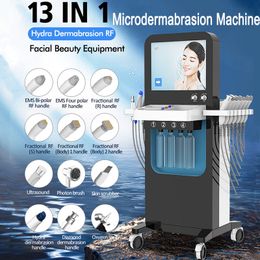 13 EN 1 Hydra Dermabrasion LED Lumière EMS RF Machine Eau Oxygène Nettoyage Aqua Peeling Peau Nettoyage En Profondeur Hydro Microdermabrasion