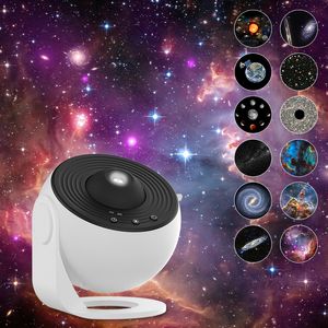 13 en 1 LED Starry Sky Galaxy Proyector Night Light 360 ° Rotate Planetarium Projector Lámpara para niños Decoración de habitaciones de adultos USB