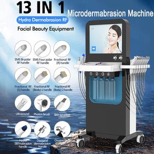 13 dans 1 machine d'hydradermabrasion enlever la tête noire acné eau aqua peeter oxygène profond pore nettoyage hydratant hydro-diamant dermabrasion facial machine