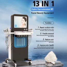 Machine de soin et de raffermissement de la peau à jet d'oxygène 13 en 1, microdermabrasion de la peau tendre, machine à peler l'aqua, machine à eau à jet d'eau