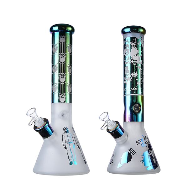 13 pulgadas más reciente Juego Glass Hookahs Beaker Bong Straight Tube Big Bongs con pinchas de hielo Tubos de agua 18 mm Petróleo conjunta Rigs DAB