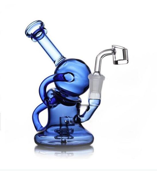 7,4 pouces Février Egg Bong Recycler plates-formes pétrolières narguilés conduites d'eau en verre eau Bongs Dab accessoire avec banger 14mm