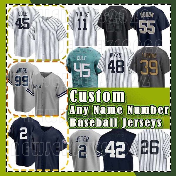 2 Derek Jeter 99 Aaron Judge Camisetas de béisbol 45 Gerrit Cole 22 Juan Soto 11 Anthony Volpe 3 Babe Ruth Mantle Yankees Anthony Rizzo Giancarlo Stanton DJ LeMahieu