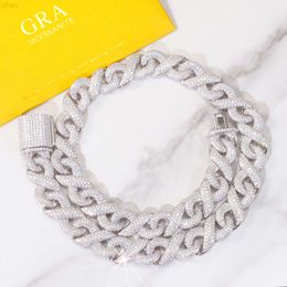 13 mm chaîne de liaison cubaine infinie VVS Diamond Moishnite Chain S925 Silver Gold plaqué Hip Hop Fine bijoux Colliers