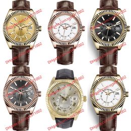 13 modèles de montre pour hommes de mode 2813 montre mécanique automatique 326139 cadran 42 mm or rose en acier inoxydable verre saphir bracelet en cuir marron montre-bracelet 326935 montres