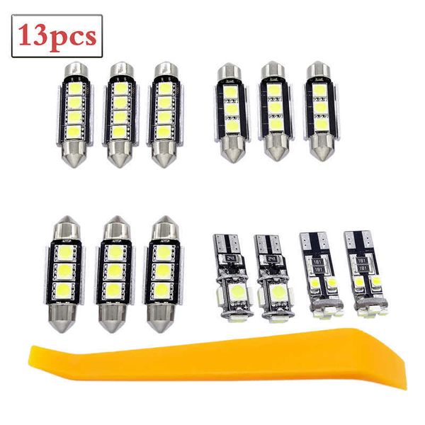 13 pièces blanc LED ampoule intérieur dôme carte plaque d'immatriculation Kit d'éclairage pour Volkswagen VW pour Polo 6R 2013 2014 2015 voiture