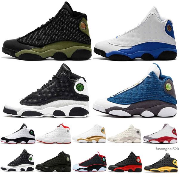 13 Reverse Bred Dark Powder Bleu Rouge Chaussures de basket Flint 3M Reflective 13s Playoff Lucky Green Starfish Or Glitter Black Cat Hommes Femmes jorda jordens