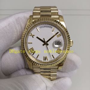 13 style Automatic Watch Picture Authentic Mens Date 40 mm 18k Gold jaune 228238 Cadran romain blanc Flued Coup