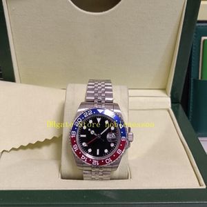 13 stijl Real Po met doos automatische horloges heren 40 mm rood blauwe keramische bezel zwarte wijzerplaat roestvrijstalen armband vouwsluiting M222u