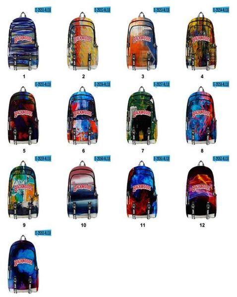 Mochila con pintura de tinta 3D para cigarros Backwoods, 13 estilos, para hombres y niños, portátil, 2 correas, bolsa de viaje, bolsos para hombros escolares, Fashiona315581172