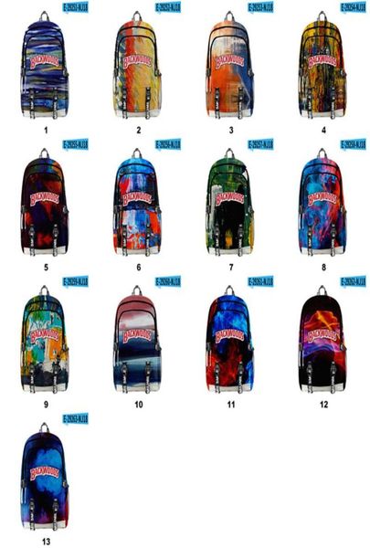 Mochila con pintura de tinta 3D para cigarros Backwoods de 13 estilos para hombres y niños, bolsa de viaje con 2 correas para ordenador portátil, bolsos para hombros escolares a419686062