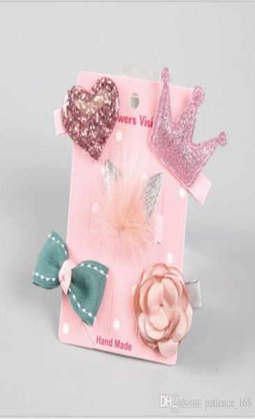 13 styles Accessoires pour cheveux pour enfants Ensembles de paillettes Couronne Lapin Oreille Arc Fleur boutique Arcs de cheveux Barrettes pour tout-petits Filles Épingle à cheveux Ensemble hai8110032