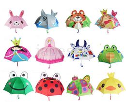 Paraguas con diseño de dibujos animados para niños, 13 estilos, alta calidad, función opcional 3D, luz para lluvia y sol D126