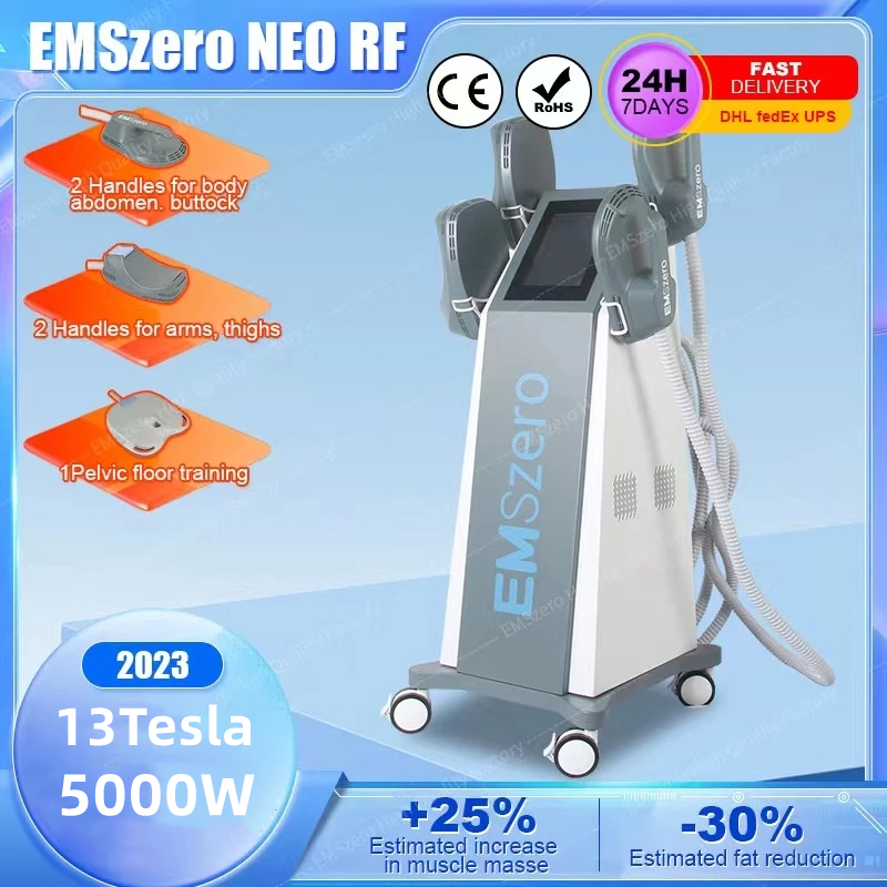 13 TESLA 5000W RF DLS-EMSlim Body Shaper 5 Uchwyt Emszero Neo Stymulator mięśni elektromagnetyczne wypuść maszynę piękności