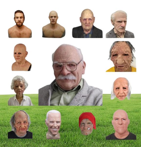 13 types effrayants en latex complet halloween horreur drôle de cosplay fête Old Man Cashet Real Mask 916 10073412539