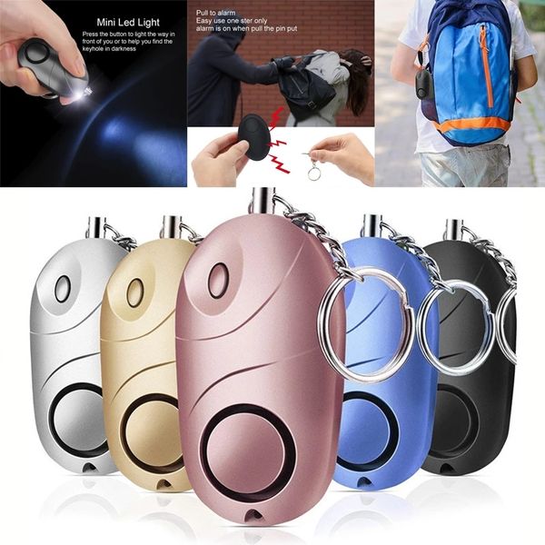 LLavero de alarma de seguridad personal de 130 dB con luces LED, autodefensa de emergencia, protección de alerta, grito de seguridad fuerte para mujeres, niñas, niños, personas mayores