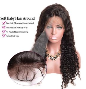 130 Dichtheid Lace voorkant menselijk haarpruiken voor zwarte vrouwen korte pruiken vooraf geplukte natuurlijke haarlijn met babyhaar ombre krullende pruiken5484123