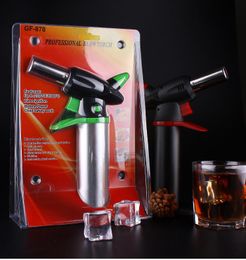 1300'C Métal Dab Jet Butane Briquet Torche Coupe-Vent Jet Flammes Micro Butane Torche Briquet Professionnel Cuisine Torche Briquet Brulee Cul