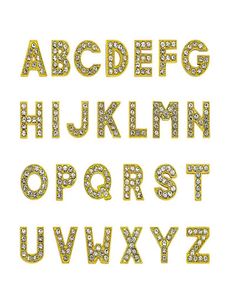 1300pcslot AZ Gold Color Full Full Rinestone Slide Lettre 8 mm Charmes de bricolage Alphabet Ajustement pour les clés de bracelet en cuir 8 mm1407931