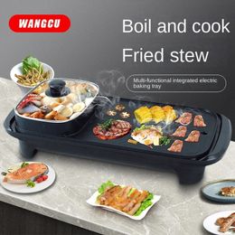 1300W NON Stick Electric BBQ Pot Grill Barbecue sans fumée Machine de fours à ménage ajusté Cuisine 240314