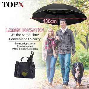 130cm Double forte Vent Résistant au vent Rain Femmes Grandes Parapluies non automatiques Hommes Famille Travel Business Paraguas 210721