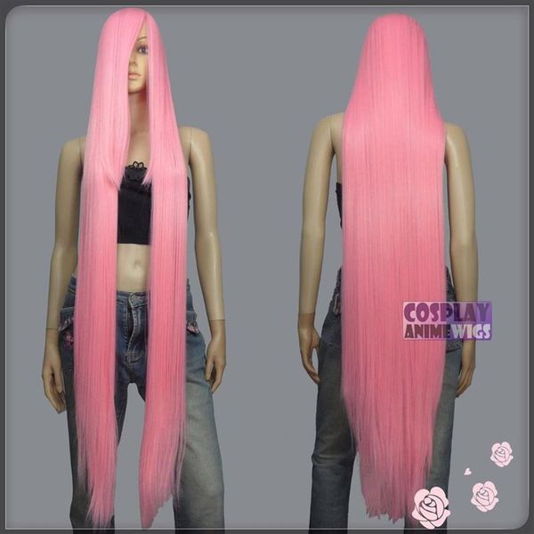 Parrucche cosplay Bang extra lunghe da 130 cm rosa chiaro serie Hi Temp 55 cm 99 LLP1612