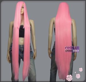 130 cm rose clair série HiTemp 55 cm perruques de cosplay à frange extra longue 99LLP3150484